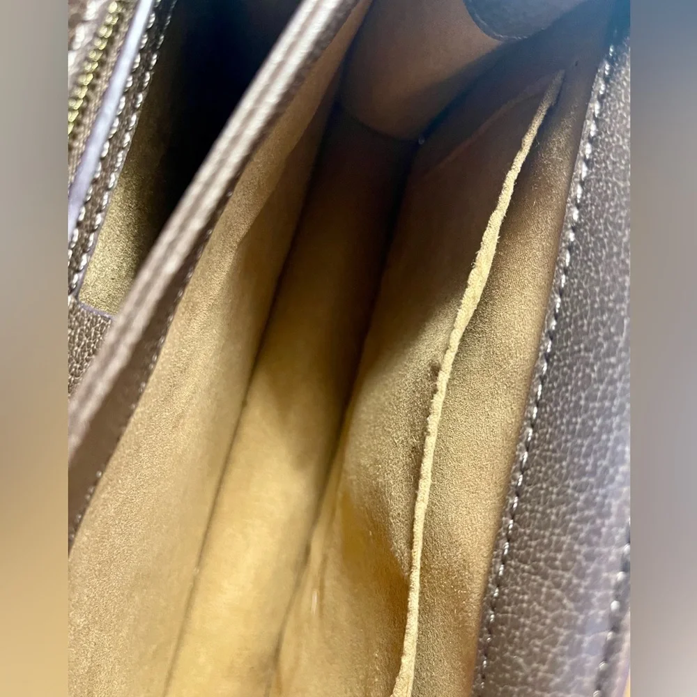 G*U*C*C*I Beige and Brown Satchel with Gold Accents - Picture 10 of 12